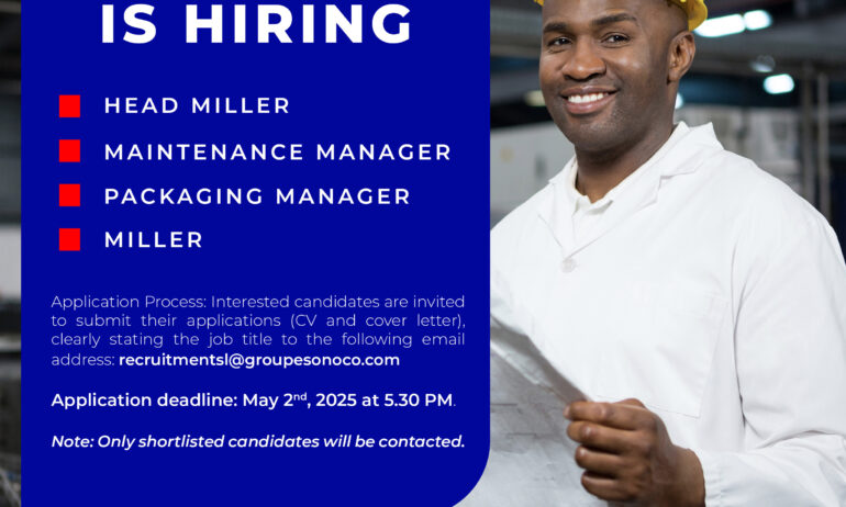 HEAD MILLER / MAINTENANCE MANAGER / PACKAGING MANAGER / MILLER
